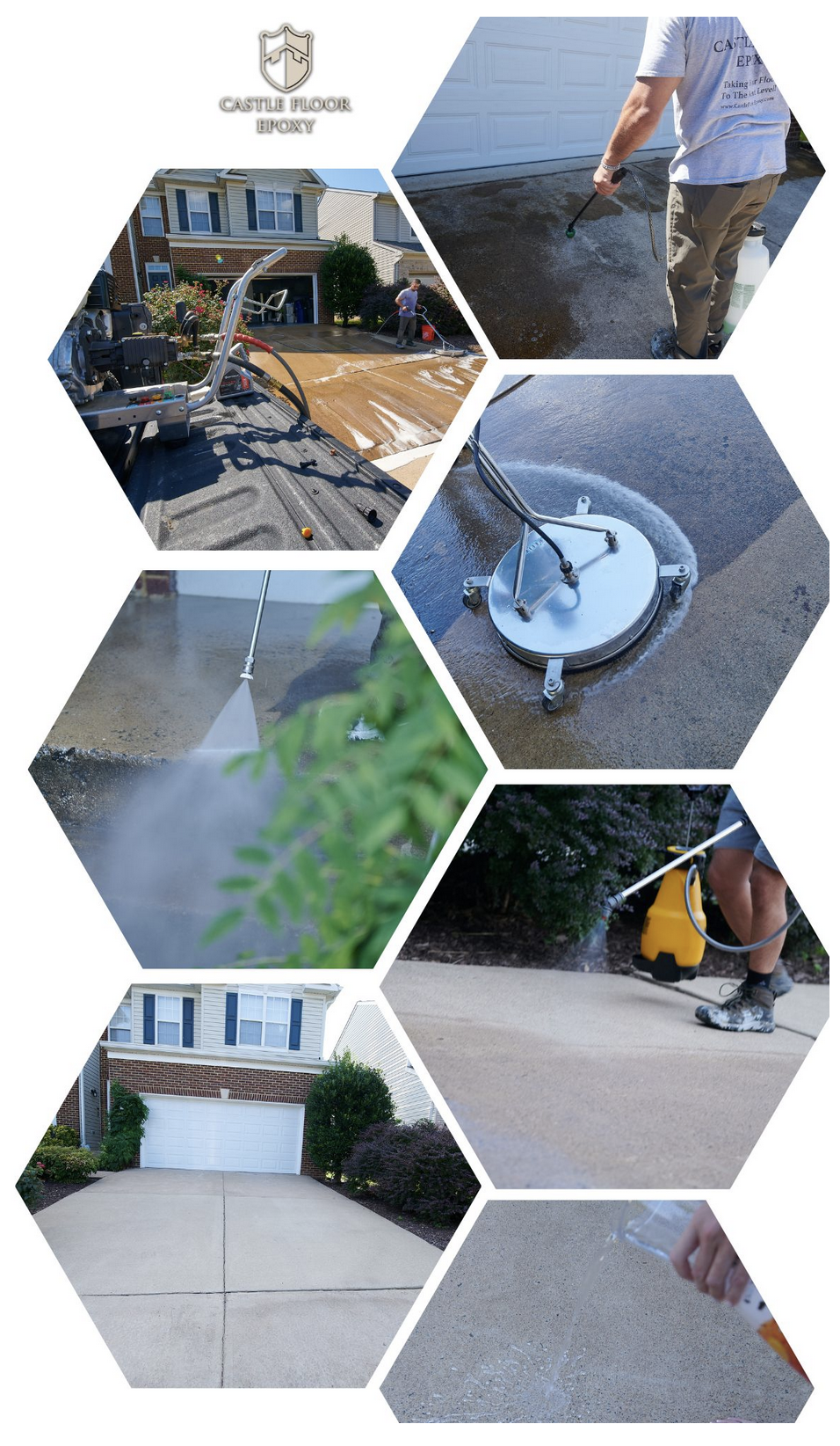 Concrete driveway sealing process