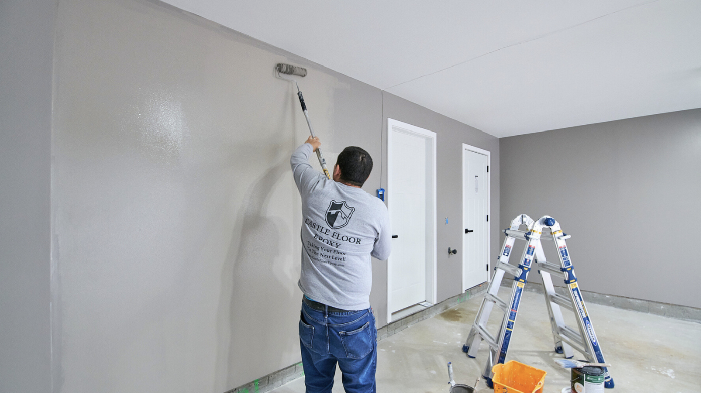 Garage wall painting after - example 1